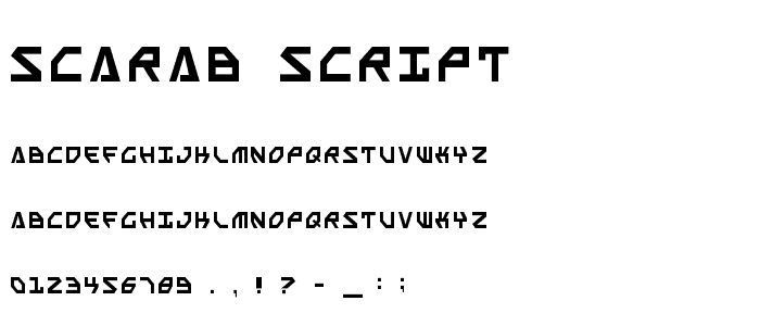 Scarab Script font